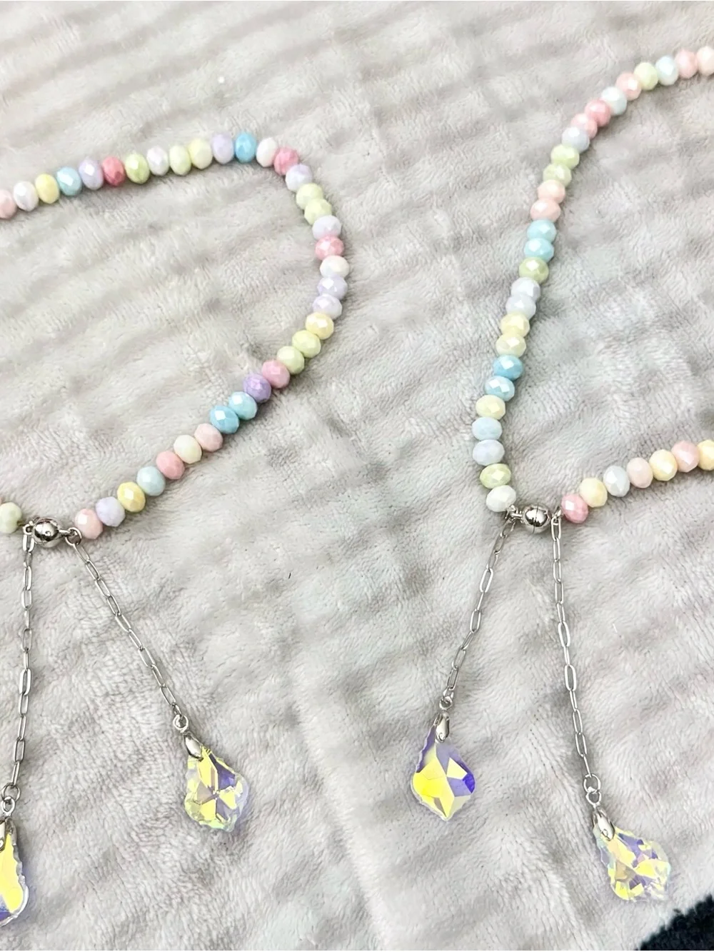 Pastel Beaded Curtain Tieback with Crystal Drops